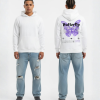 Witte hoodie met paarse vlinder en Butterfly print op de rug