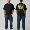 Zwart T-shirt met gele RVC RAVE CULTURE print en glitch foto op de rug