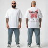 Wit T-shirt met rode vlinder en Butterfly tekst op de rug