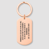 Rosé gouden dog tag sleutelhanger met eigen tekst gravure