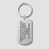 Zilveren dog tag sleutelhanger met eigen tekst gravure
