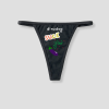 Zwarte string met grappige dinsdag Suck Your tekst en aubergine illustratie onderdeel van de 7-daagse string bundel