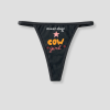 Zwarte string met grappige maandag Cowgirl tekst in oranje en roze met ster illustratie onderdeel van de 7-daagse string bundel