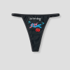 Zwarte string met grappige zaterdag tekst en seksuele illustratie onderdeel van de 7-daagse string bundel
