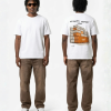 Wit unisex t-shirt met 'Uithalers Bedankt XOXO' opdruk en containerillustratie op de rug, PEP SCHEP design