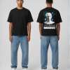 Zwart T-shirt met witte buste en blauwe universe print op de rug