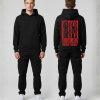 Zwarte hoodie met rode UTOPIA tekst print op de rug