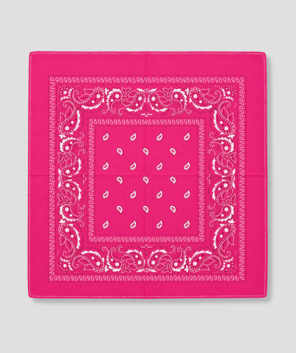 Donkerroze bandana voor festival outfit