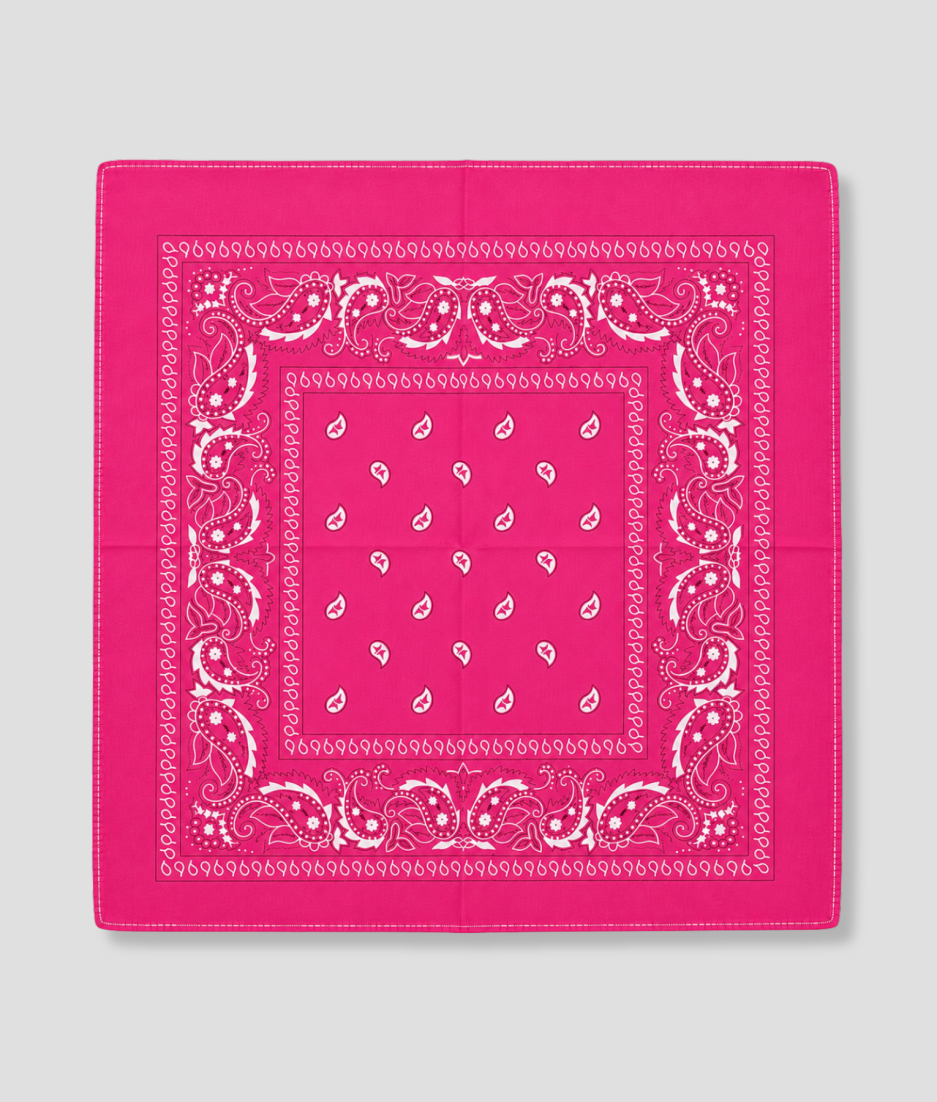 Donkerroze bandana voor festival outfit