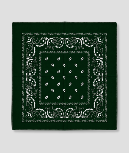 Zwart-groene bandana voor festival outfit