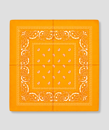 Oranje-gele bandana voor festival outfit