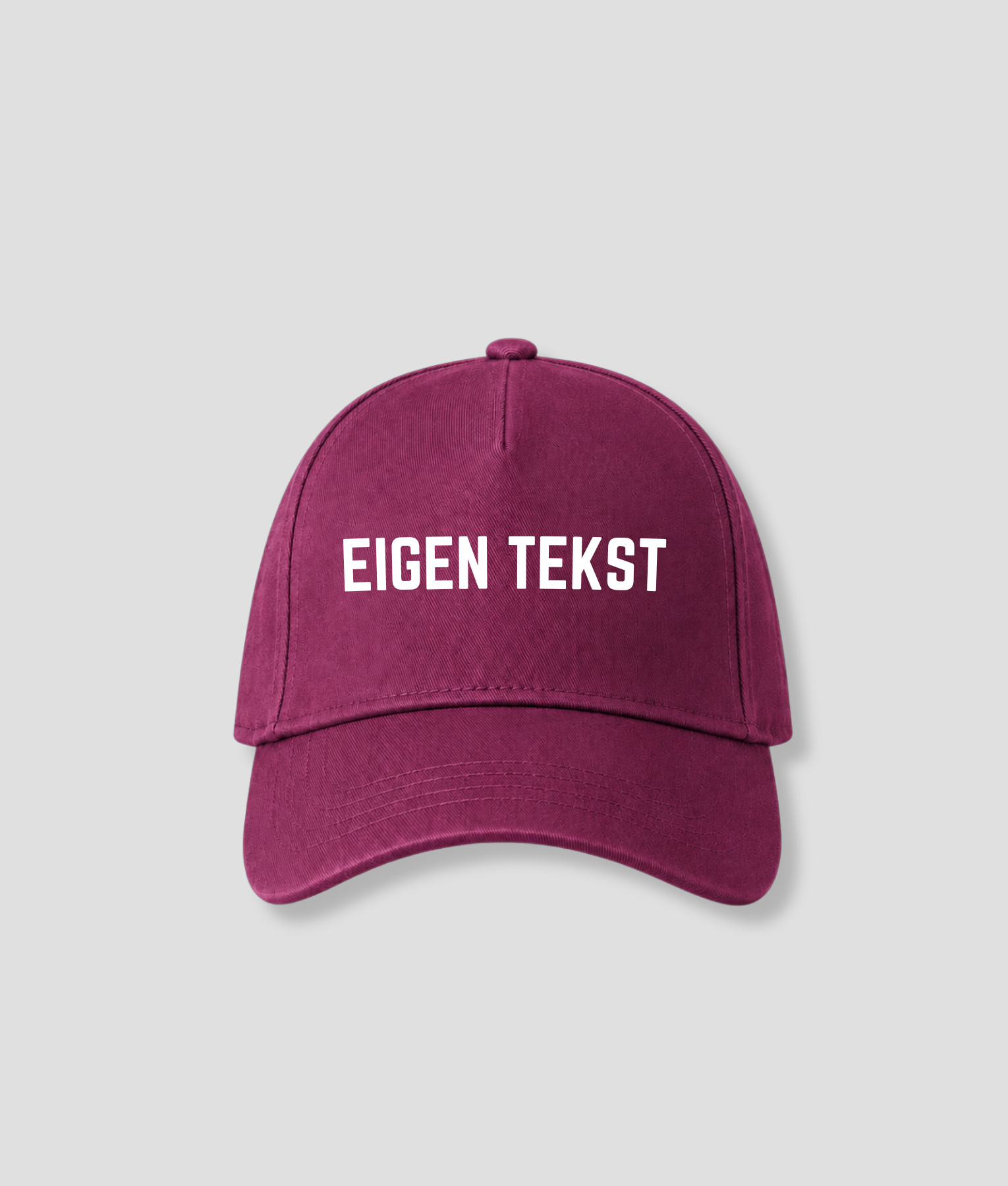Bordeauxrode pet met ruimte voor eigen tekst