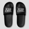 Zwarte platte badslippers, personaliseren met eigen ontwerp