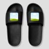 Zwarte platte badslippers met eigen foto bedrukt