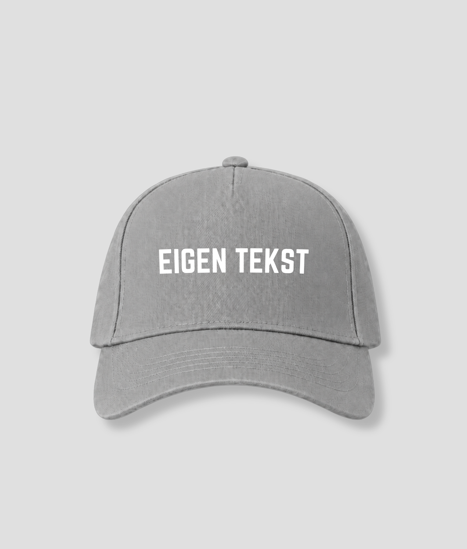 Grijze pet met ruimte voor eigen tekst