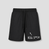 Zwarte heren zwemshort met gewaagde quote bedrukking
