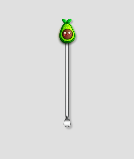Mini schepje met avocado met gezicht design