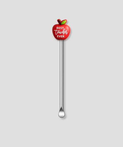 Mini schepje met appel en best teacher tekst design
