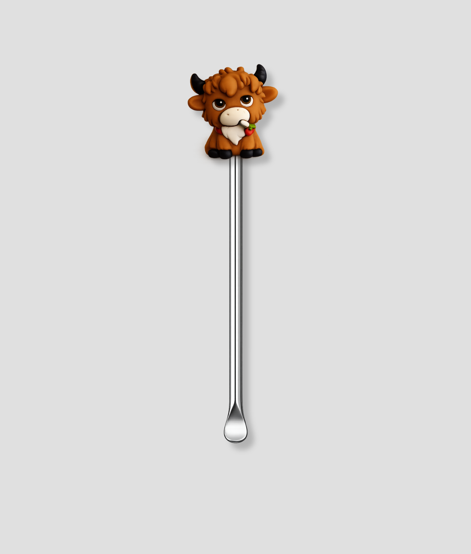 Mini schepje met bruine hooglander koe design