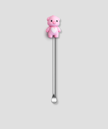 Mini schepje met roze biggetje en hart design