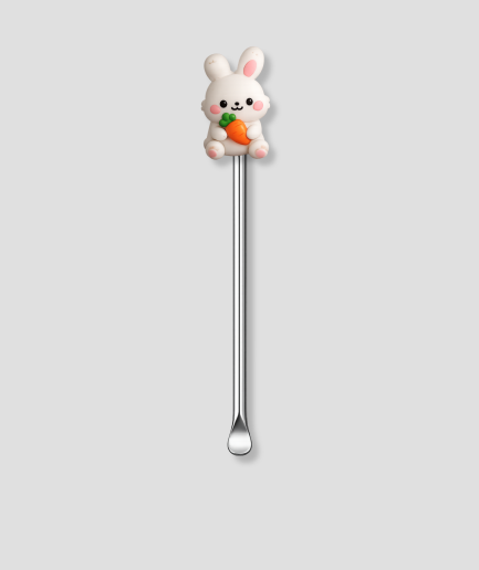 Mini schepje met wit konijntje en wortel design
