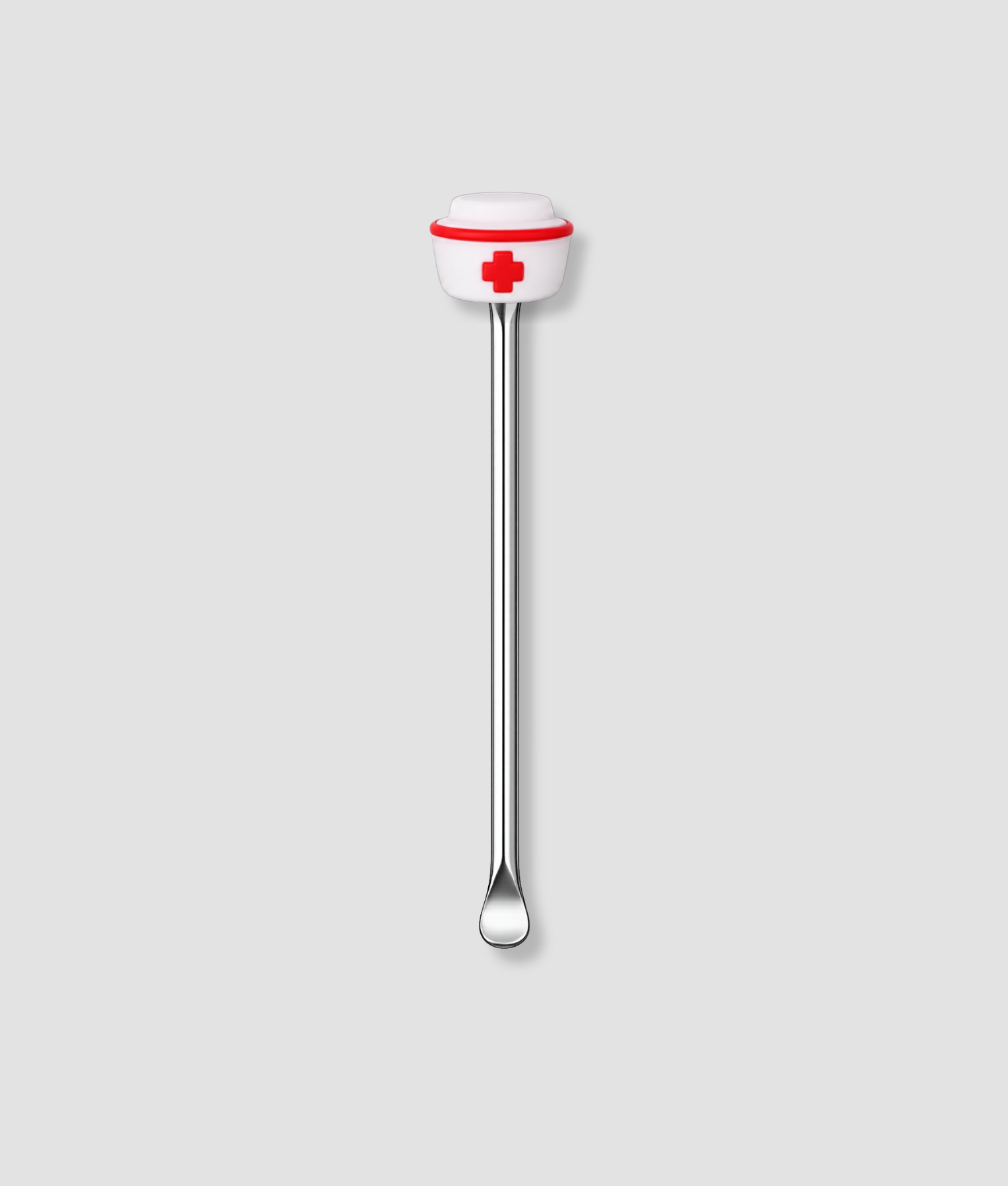 Zilver mini schepje met witte verpleegstersmuts en rood kruis