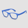 Blauwe partybril met transparante glazen wayfarer stijl