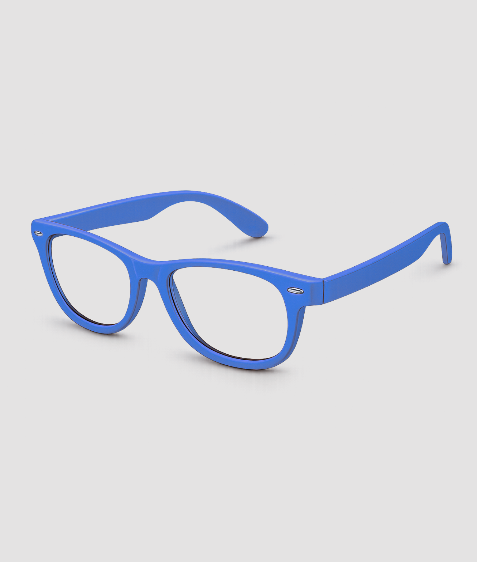 Blauwe partybril met transparante glazen wayfarer stijl