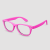 Felroze partybril met transparante glazen wayfarer stijl