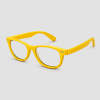 Gele partybril met transparante glazen wayfarer stijl