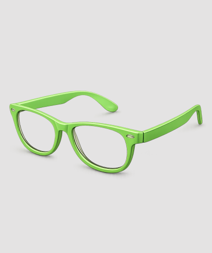 Groene partybril met transparante glazen wayfarer stijl