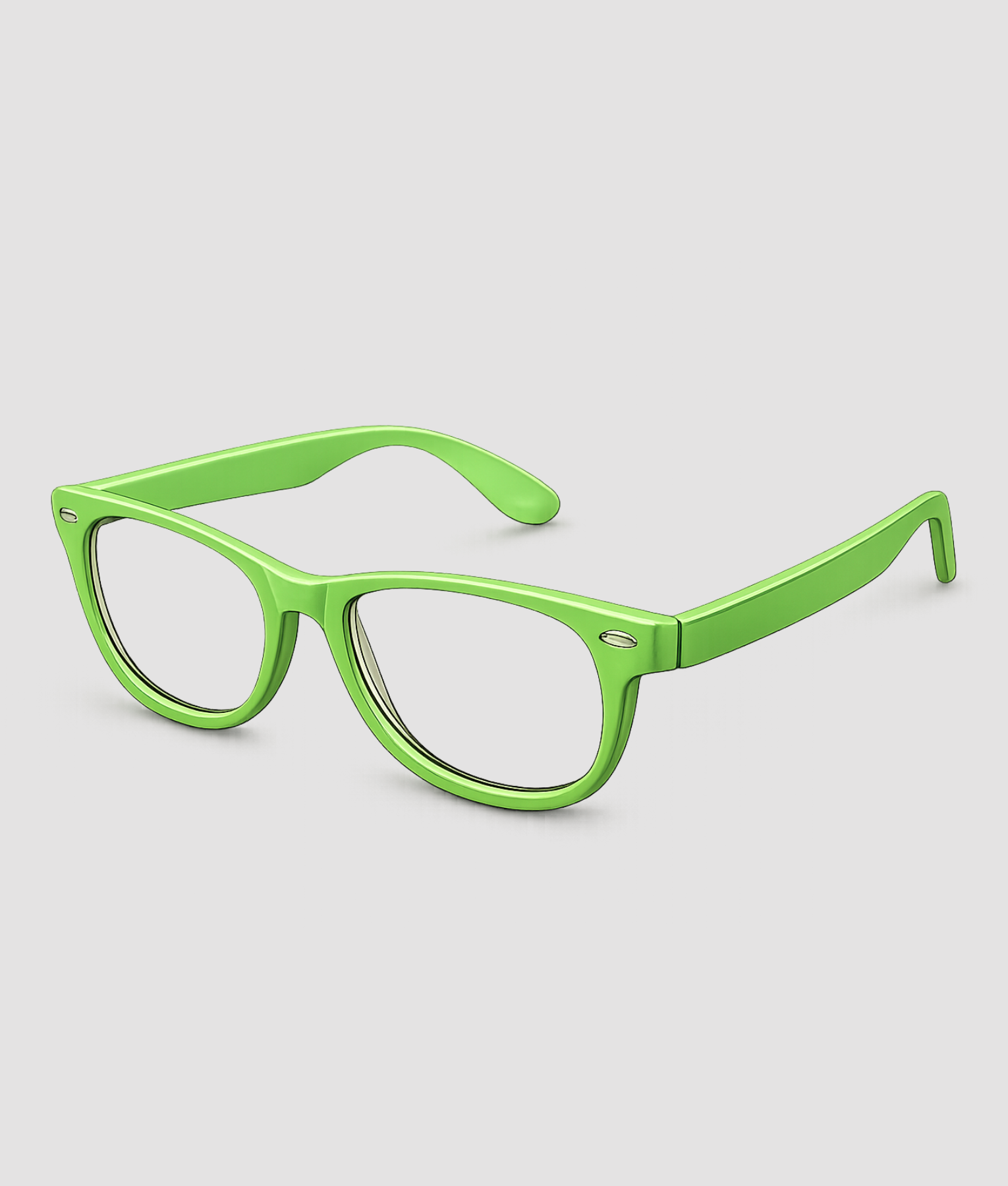 Groene partybril met transparante glazen wayfarer stijl