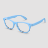 Lichtblauwe partybril met transparante glazen wayfarer stijl