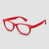 Rode partybril met transparante glazen wayfarer stijl