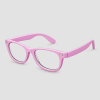 Roze partybril met transparante glazen wayfarer stijl