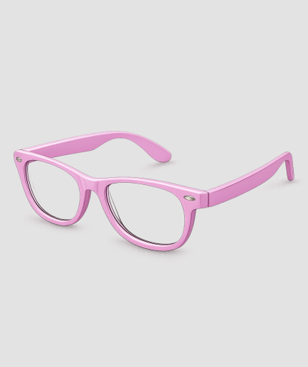 Roze partybril met transparante glazen wayfarer stijl