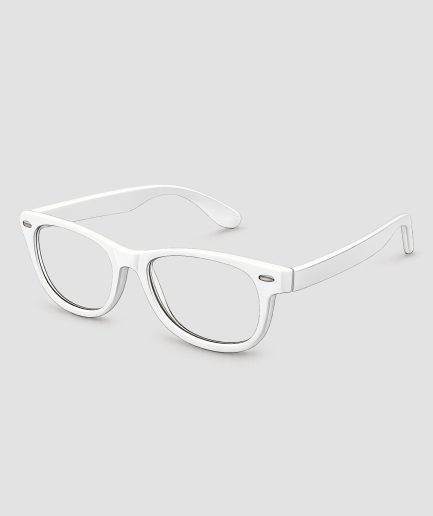 Witte partybril met transparante glazen wayfarer stijl