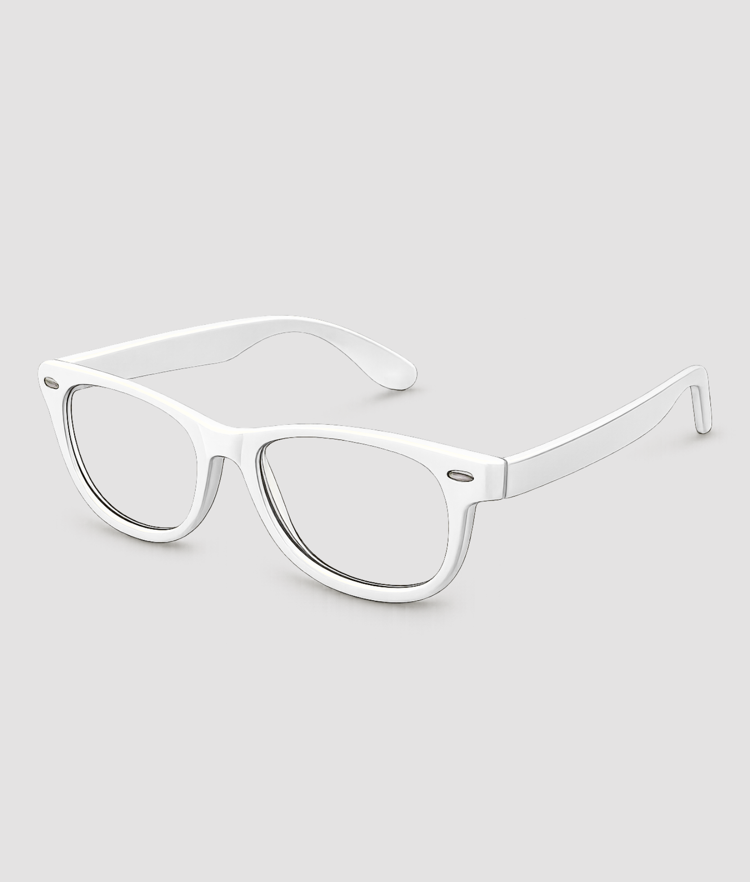 Witte partybril met transparante glazen wayfarer stijl