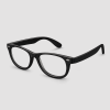 Zwarte partybril met transparante glazen wayfarer stijl