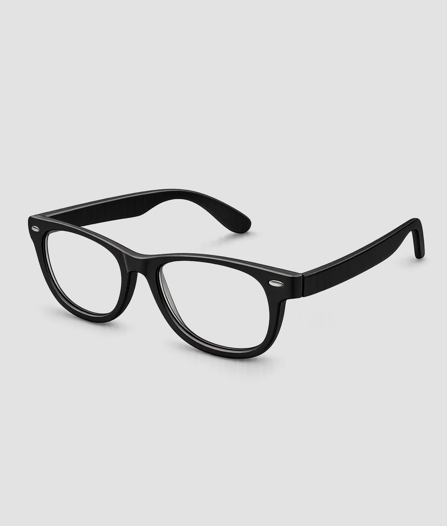 Zwarte partybril met transparante glazen wayfarer stijl