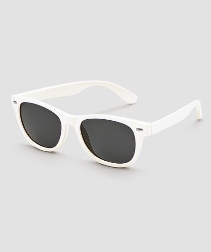 Witte retro partybril zonnebril wayfarer stijl