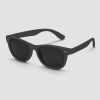 Zwarte retro partybril met zwarte glazen wayfarer stijl