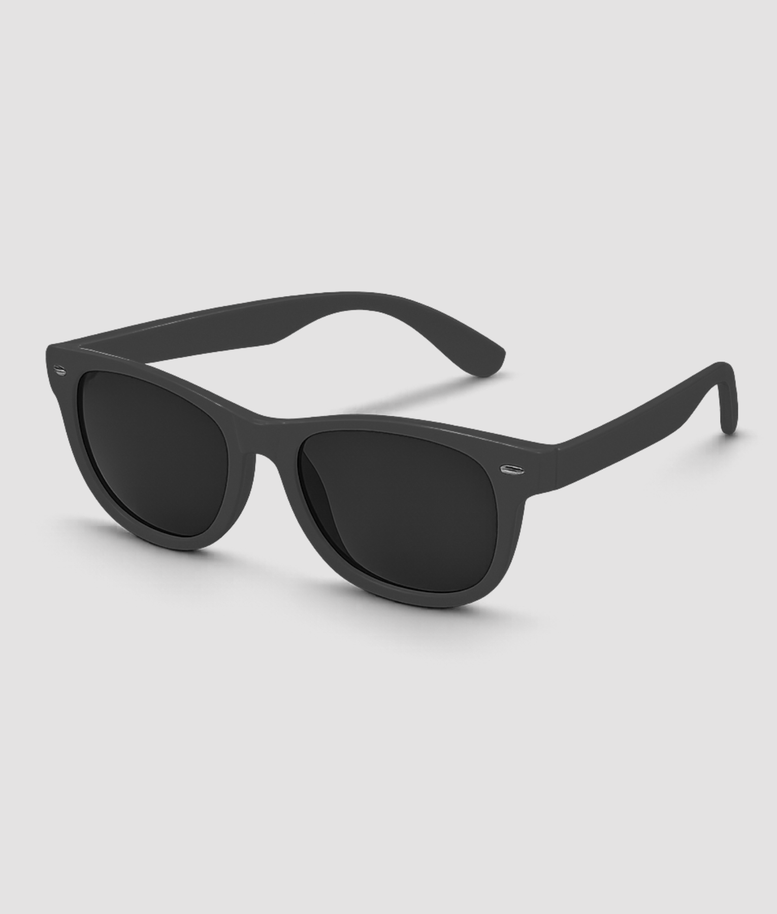 Zwarte retro partybril met zwarte glazen wayfarer stijl