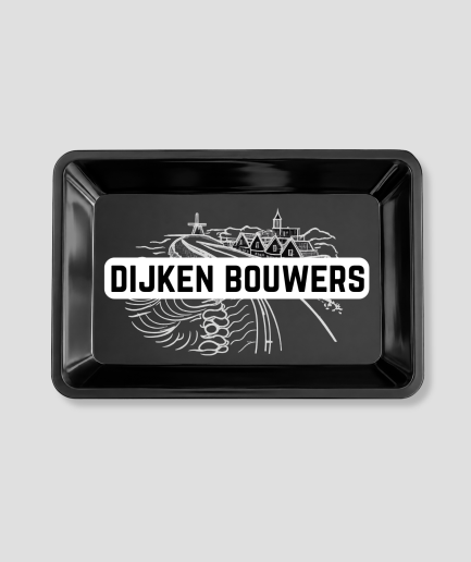 Rolling tray met tekst "Dijkenbouwers"
