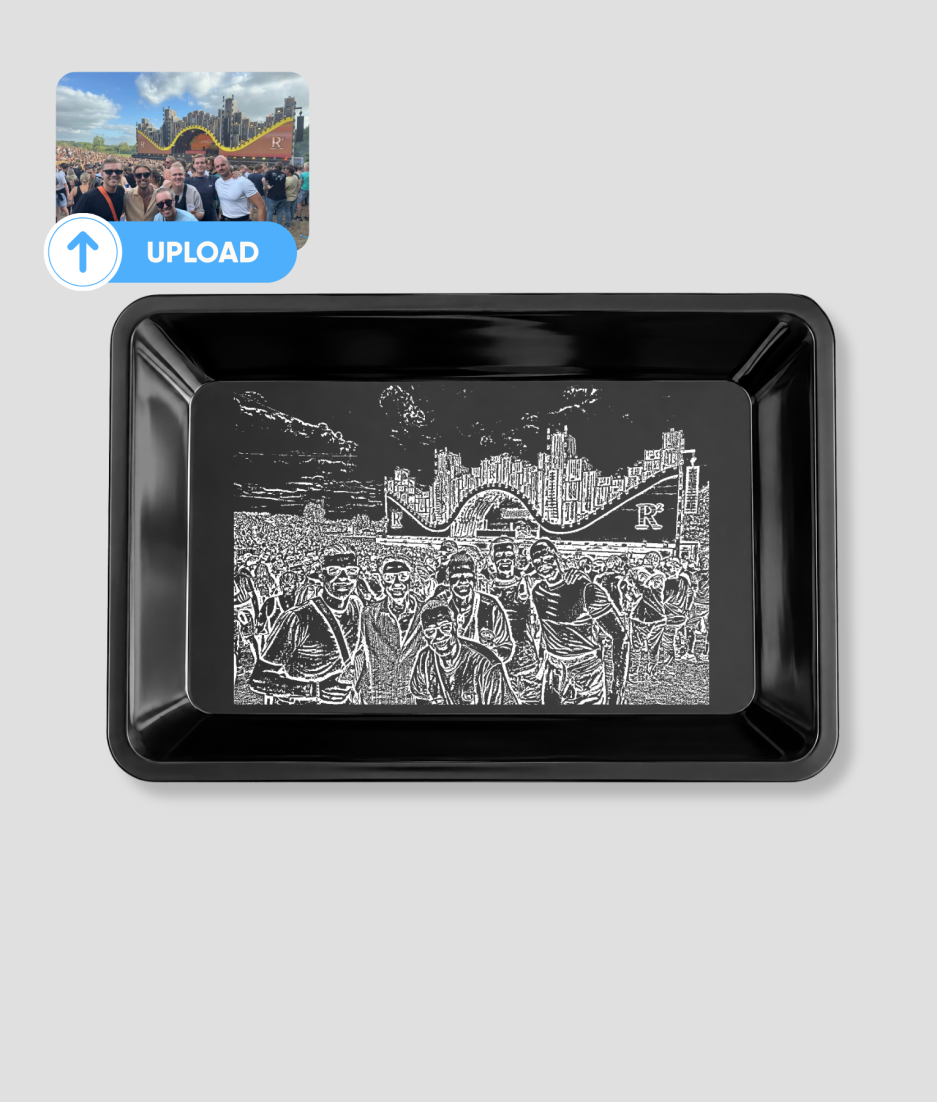 Rolling tray met tekst "Festival Vibes"
