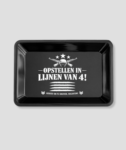Rolling tray met humoristische tekstopdruk