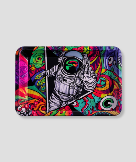 Rolling tray met astronaut design