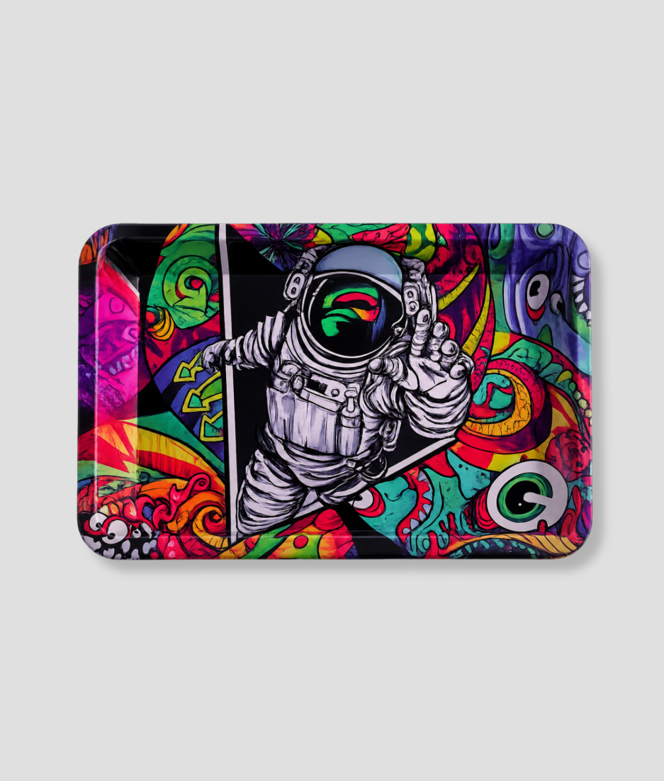 Rolling tray met astronaut design