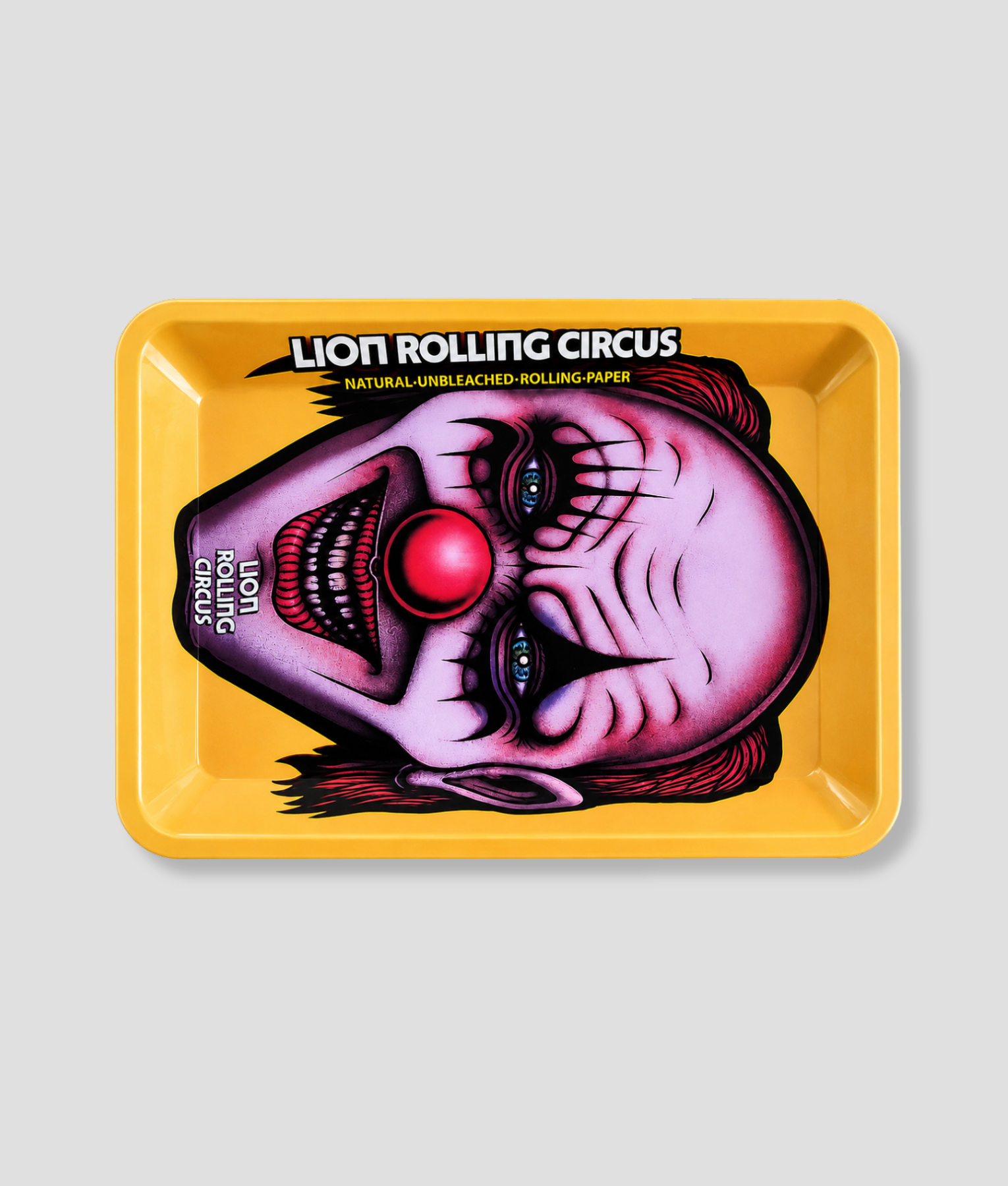 Rolling tray met clown design