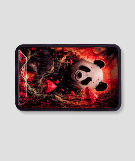 Rolling tray met panda design